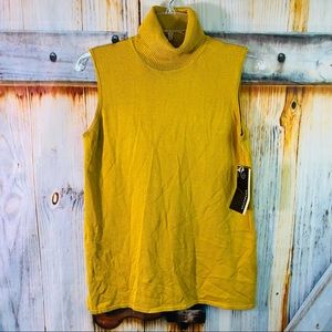 NWT Multiples Mustard Turtleneck Sweater Vest S